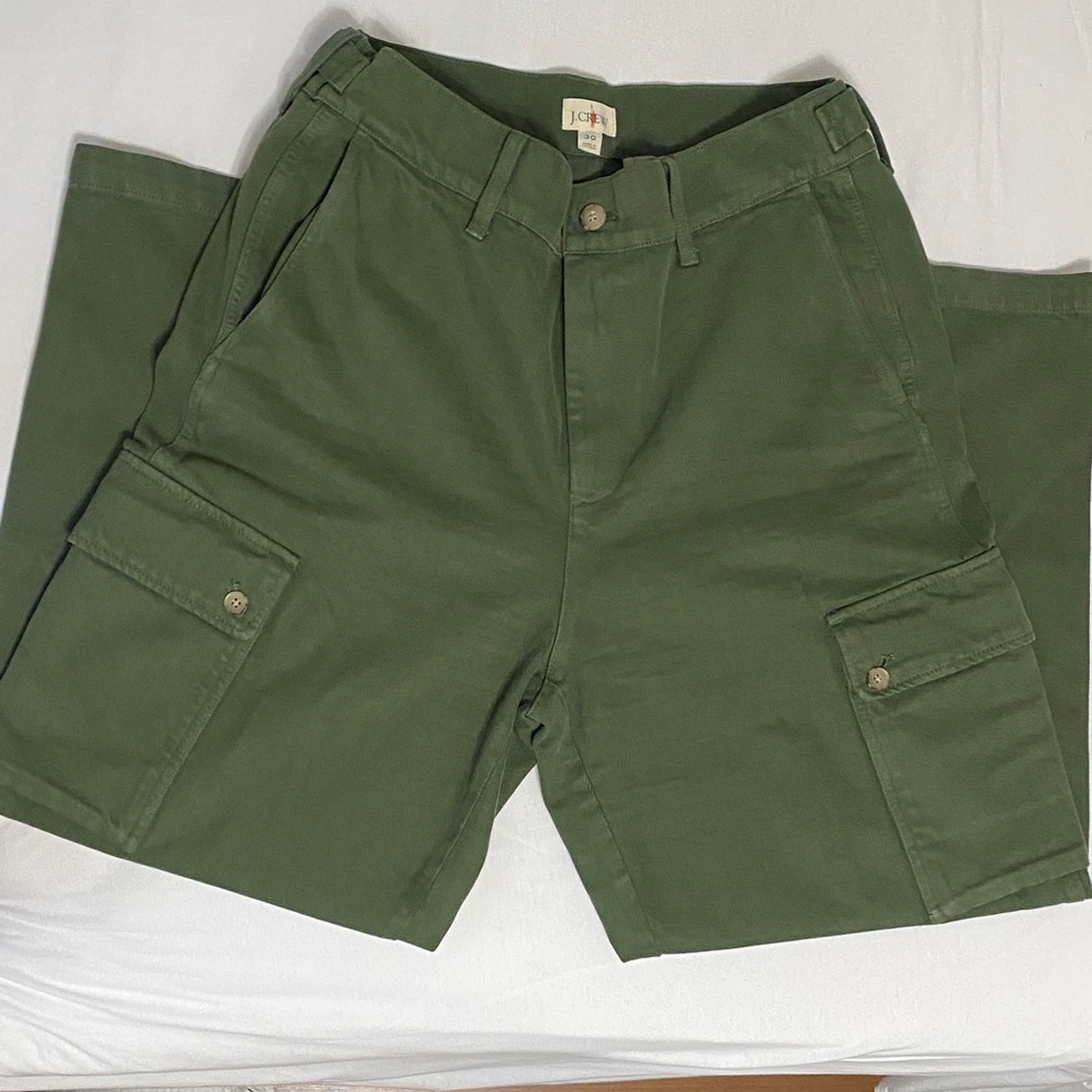 J. Crew  women’s Forest Green wide leg Cargo Pants